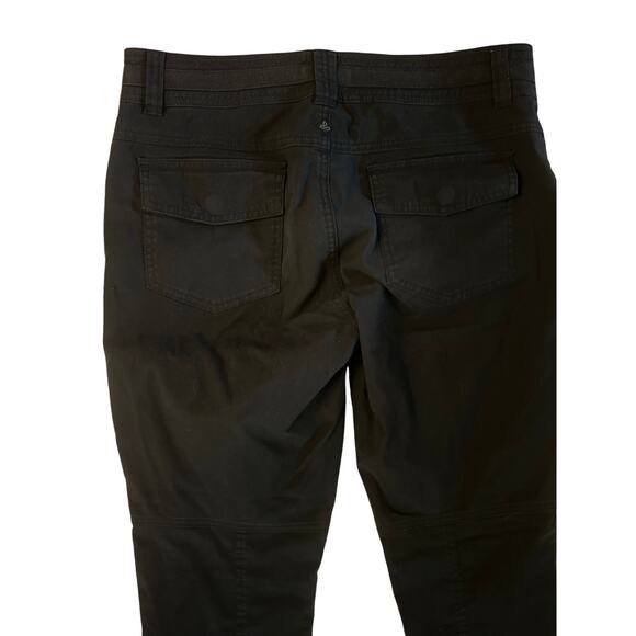 Women 10 PrAna Black Essex Pants Hike Climb Outdoor Travel Camp Organic Cotton - Picture 4 of 5